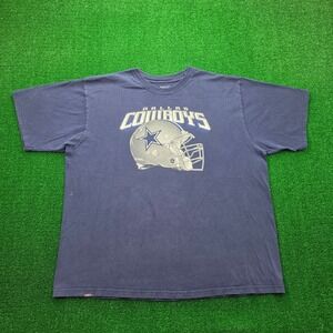 Dallas Cowboys Reebok Tshirt Mens 2XL Blue Graphic Helmet Vintage NFL Football